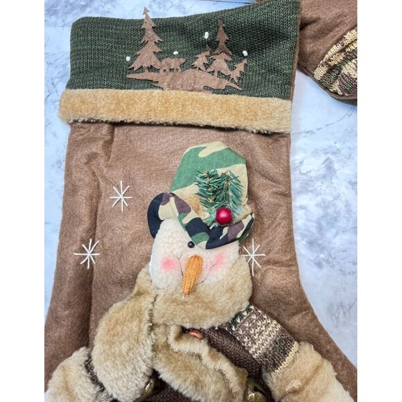 Snowman Hunter Christmas Stockings Set of 3 Camo Mountain Forest Wildlife - Picture 5 of 11